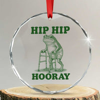 Funny Frog Hip Surgery Recovery Graphic Crystal Glass Ornament Get Well Soon Gifts