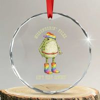 Funny Frog LGBTQ Crystal Glass Ornament Misgenderin Folks Aint Very Cowboy Pride Rainbow