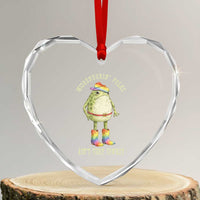 Funny Frog LGBTQ Heart Crystal Glass Ornament Misgenderin Folks Aint Very Cowboy Pride Rainbow