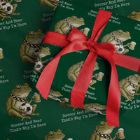 Funny Frog Lover Wrapping Paper Roll Soccer And Beer That Is Why I Am Here
