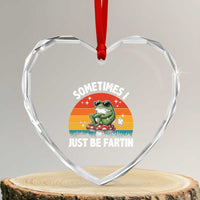 Funny Frog Meme Heart Crystal Glass Ornament Sometimes I Just Be Fartin - Wonder Print Shop