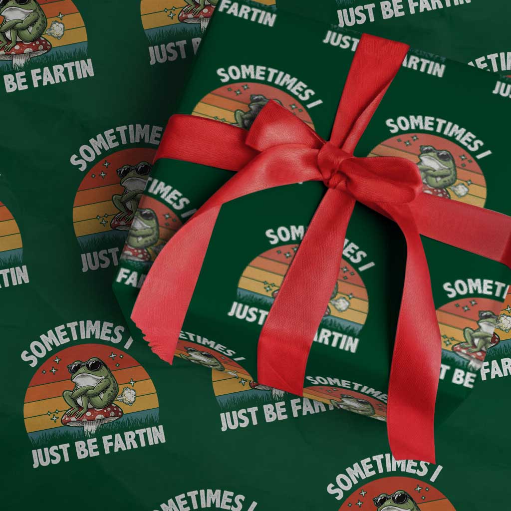 Funny Frog Meme Wrapping Paper Roll Sometimes I Just Be Fartin - Wonder Print Shop