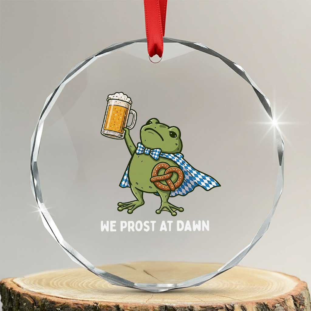 Funny Frog Oktoberfest Bavarian Beer Lover Crystal Glass Ornament We Prost At Dawn