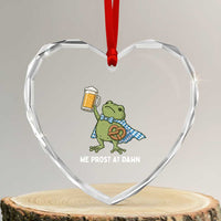 Funny Frog Oktoberfest Bavarian Beer Lover Heart Crystal Glass Ornament We Prost At Dawn