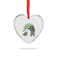 Funny Frog Protest Comic Graphic Heart Crystal Glass Ornament Ribbit Resist Stand Against - Wonder Print Shop