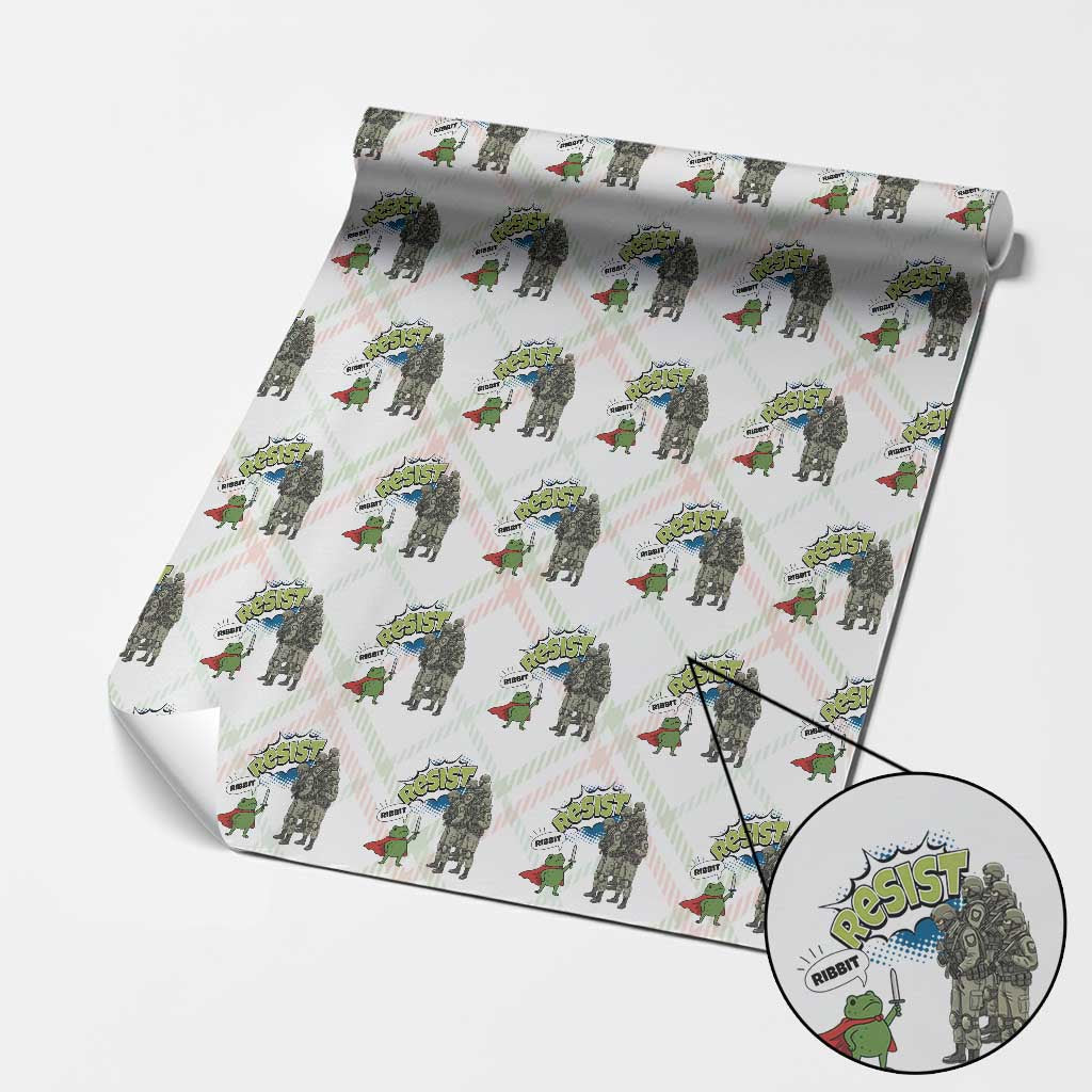 Funny Frog Protest Comic Graphic Wrapping Paper Roll Ribbit Resist Stand Against - Wonder Print Shop