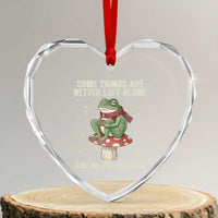 Funny Frog Sarcastic Heart Crystal Glass Ornament Some Things Are Better Left Alone