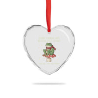 Funny Frog Sarcastic Heart Crystal Glass Ornament Some Things Are Better Left Alone