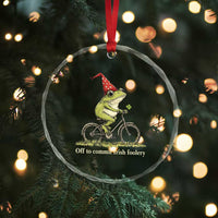 Funny Frog St Patricks Day Crystal Glass Ornament Off To Commit Irish Foolery Four Leaf Clover