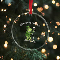 Funny Frog St Patricks Day Meme Crystal Glass Ornament Vitamin G Irish Beer