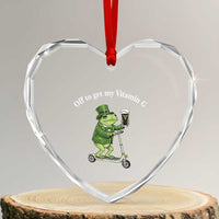 Funny Frog St Patricks Day Meme Heart Crystal Glass Ornament Vitamin G Irish Beer