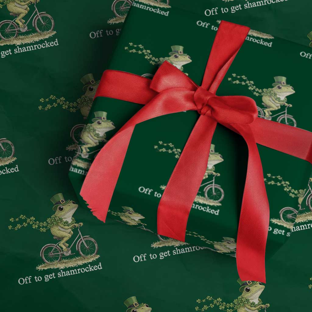 Funny Frog St Patricks Day Meme Wrapping Paper Roll Off To Get Shamrocked