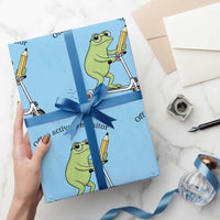 Funny Frog Teacher Testing Test Day Wrapping Paper Roll Off To Actively Monitor