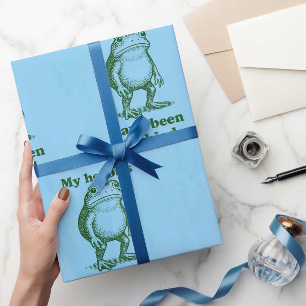 Funny Frog Wrapping Paper Roll My Heebies Have Been Jeebied Weirdcore Meme - Wonder Print Shop