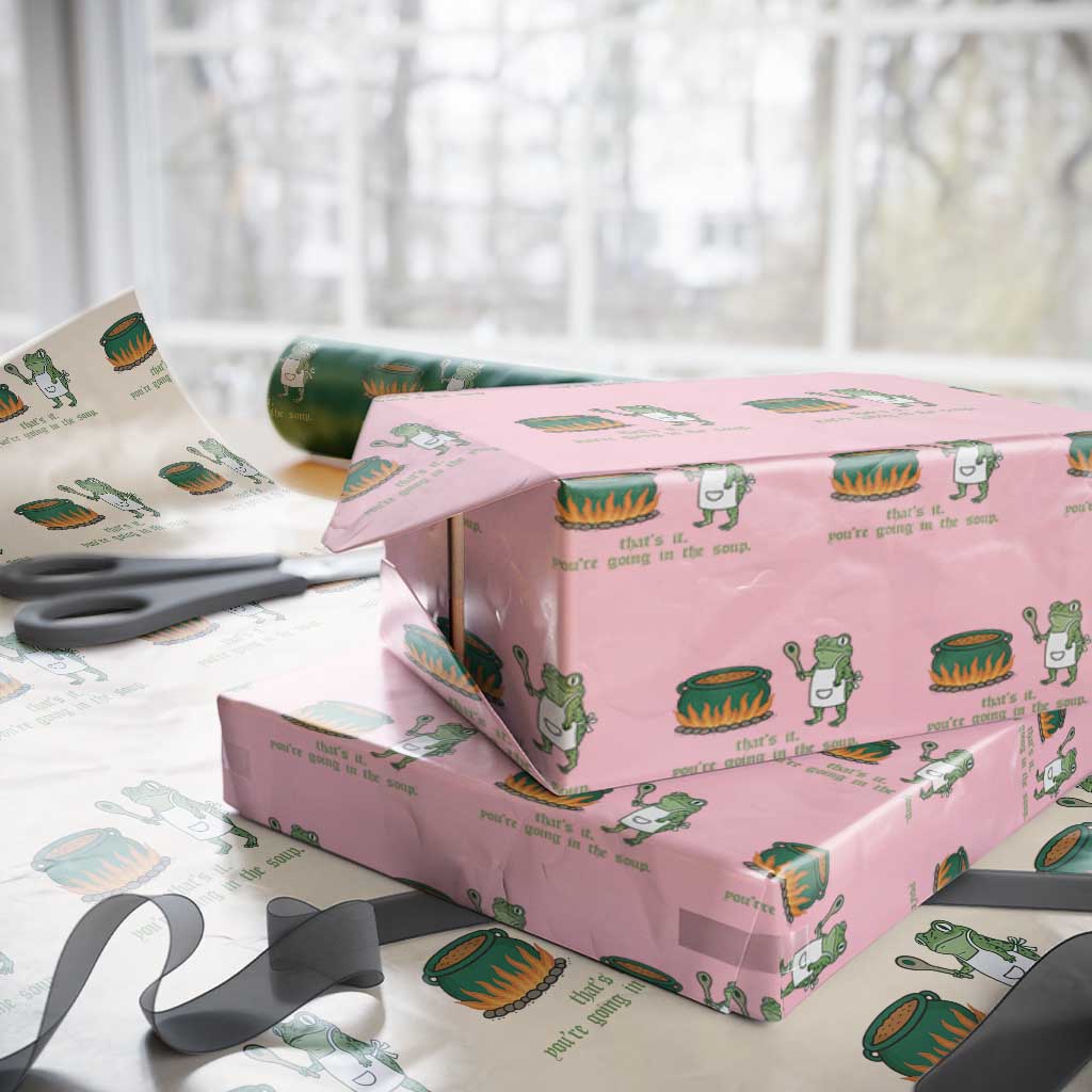 Funny Frog Wrapping Paper Roll Thats It You're Going In The Soup Weird Weirdcore Meme - Wonder Print Shop