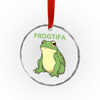 Funny Frogtifa Crystal Glass Ornament Resist Frog Protest Against Fascism - Wonder Print Shop