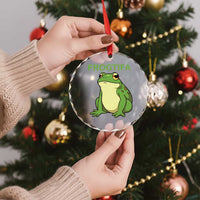 Funny Frogtifa Crystal Glass Ornament Resist Frog Protest Against Fascism - Wonder Print Shop