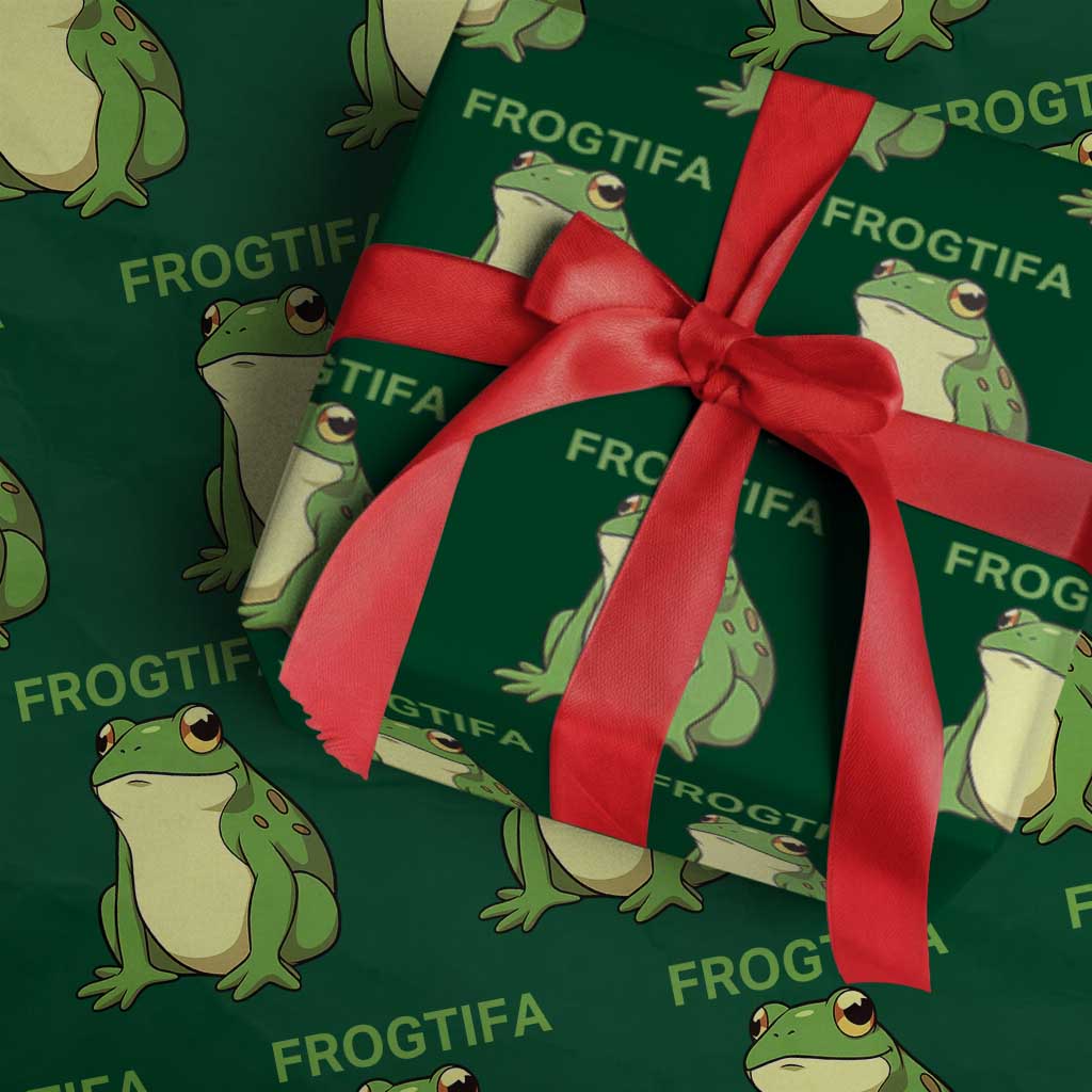 Funny Frogtifa Wrapping Paper Roll Resist Frog Protest Against Fascism - Wonder Print Shop