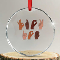Funny Fuck Hand Sign Language Anti Deportation Crystal Glass Ornament Chinga La Migra