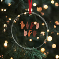 Funny Fuck Hand Sign Language Anti Deportation Crystal Glass Ornament Chinga La Migra