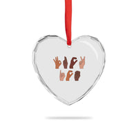 Funny Fuck Hand Sign Language Anti Deportation Heart Crystal Glass Ornament Chinga La Migra