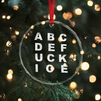 Funny Fuck Ice Protest Resistance Crystal Glass Ornament Political Alphabet Graphic