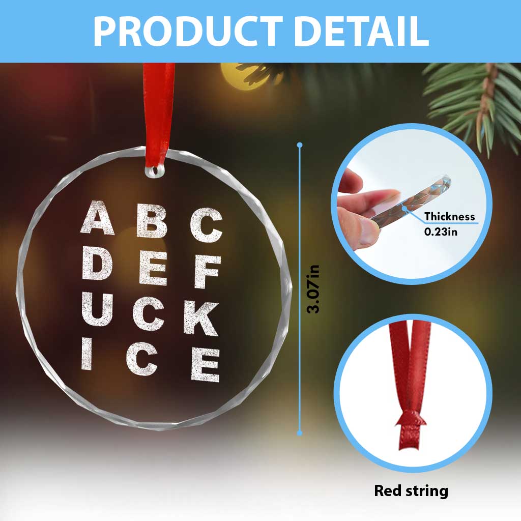 Funny Fuck Ice Protest Resistance Crystal Glass Ornament Political Alphabet Graphic