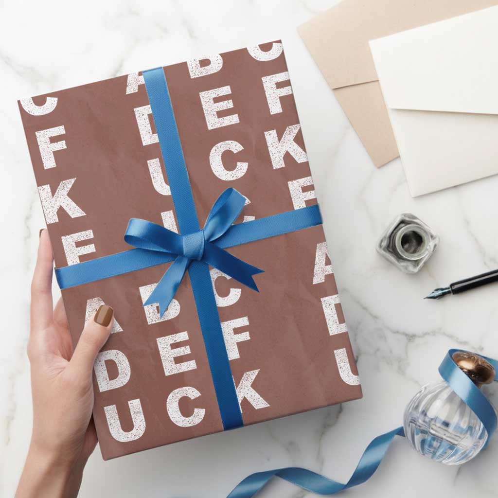 Funny Fuck Ice Protest Resistance Wrapping Paper Roll Political Alphabet Graphic