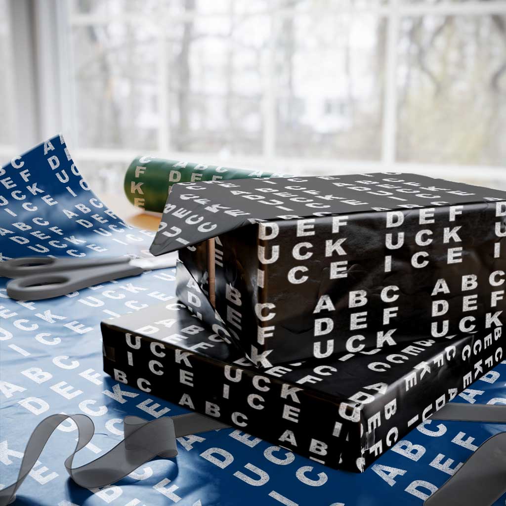 Funny Fuck Ice Protest Resistance Wrapping Paper Roll Political Alphabet Graphic