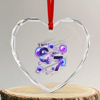 Funny Galaxy Space Birthday Heart Crystal Glass Ornament I Was Six Now I Am Seven - Wonder Print Shop