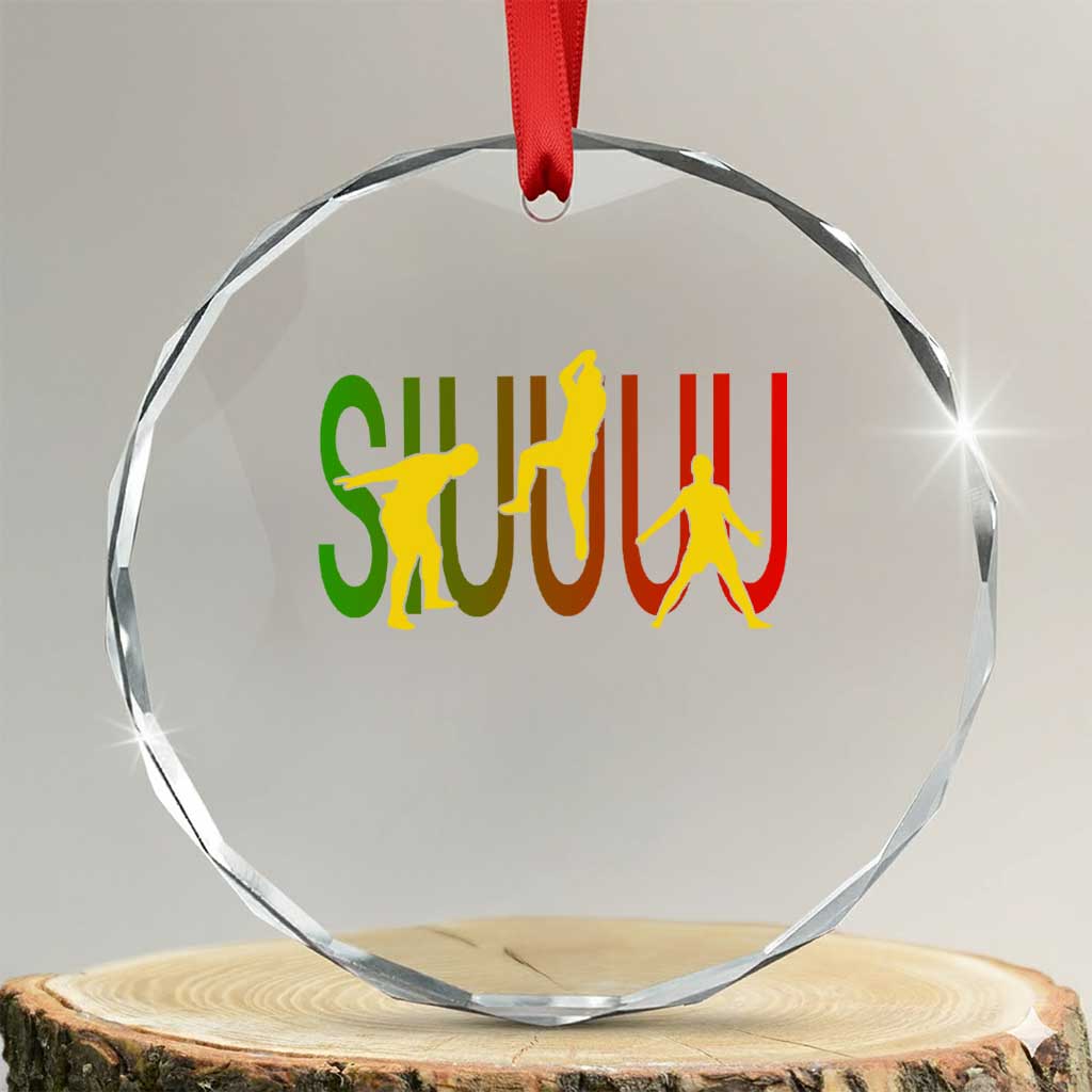 Funny Game Day Soccer Celebration Gift Crystal Glass Ornament Siuuuu