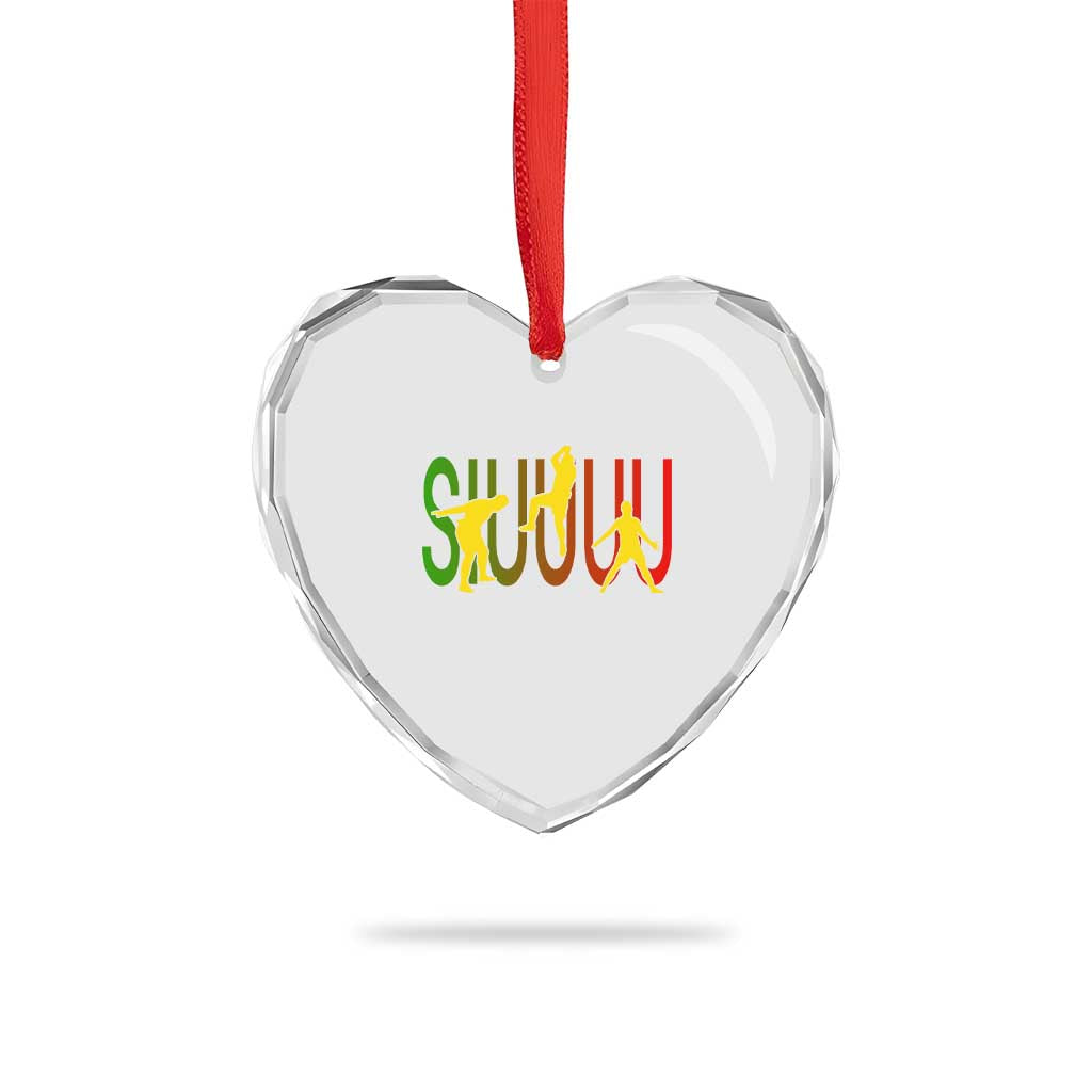 Funny Game Day Soccer Celebration Gift Heart Crystal Glass Ornament Siuuuu