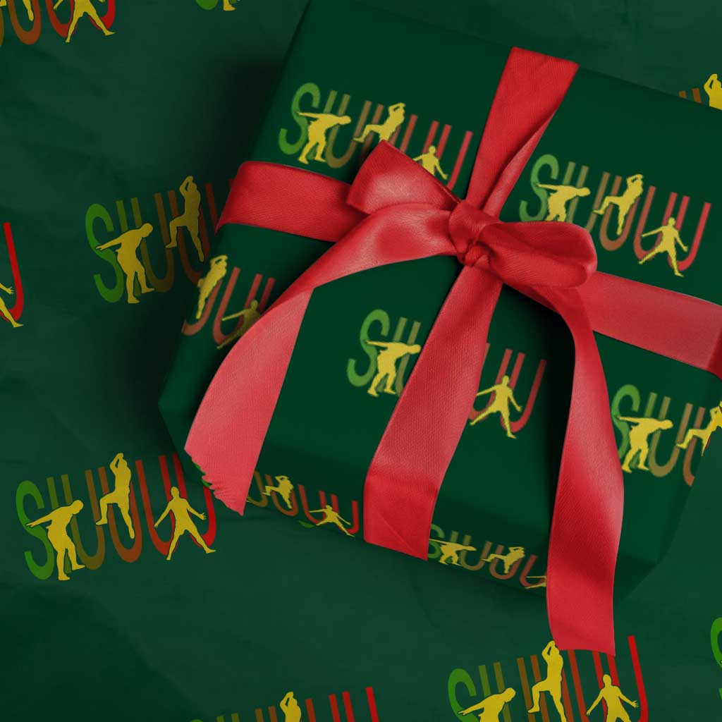 Funny Game Day Soccer Celebration Gift Wrapping Paper Roll Siuuuu