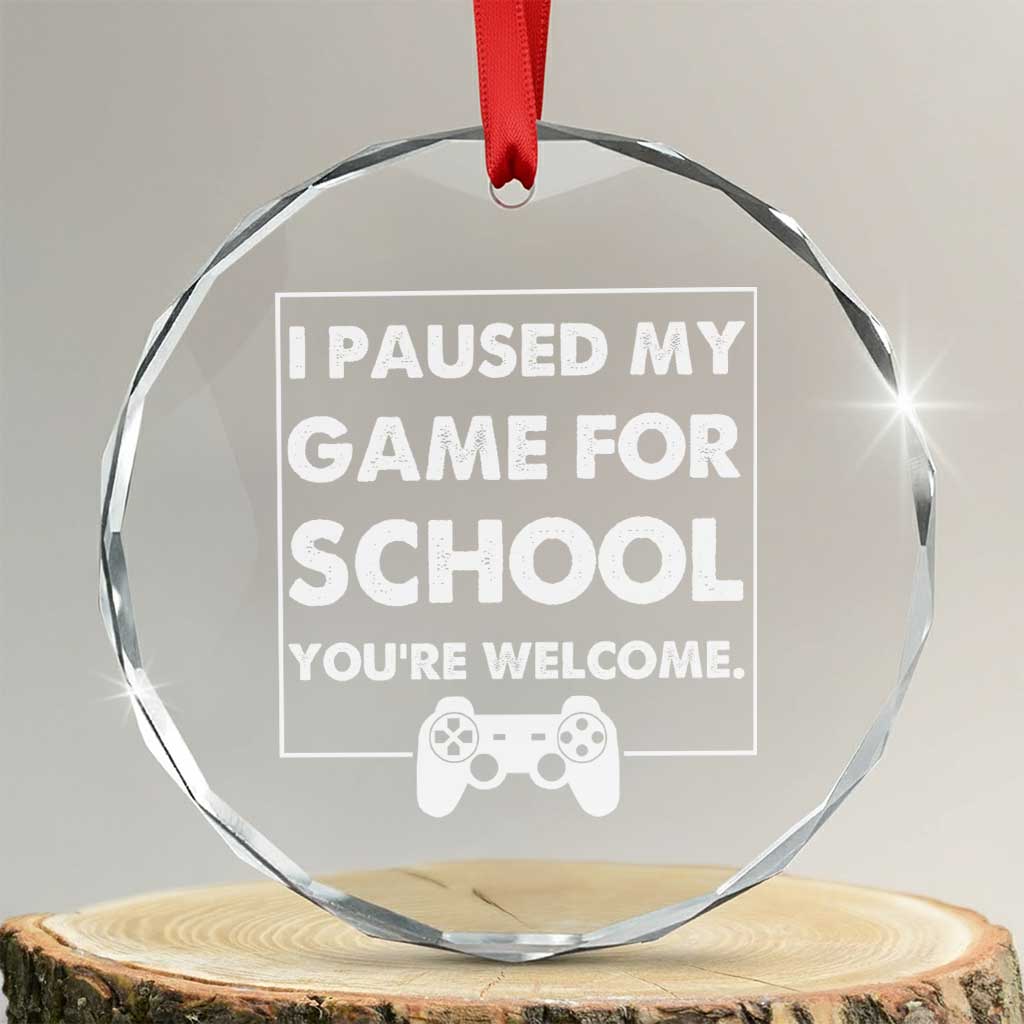 Funny Gamer Back to School Crystal Glass Ornament Funny Boys Video Gaming - Wonder Print Shop