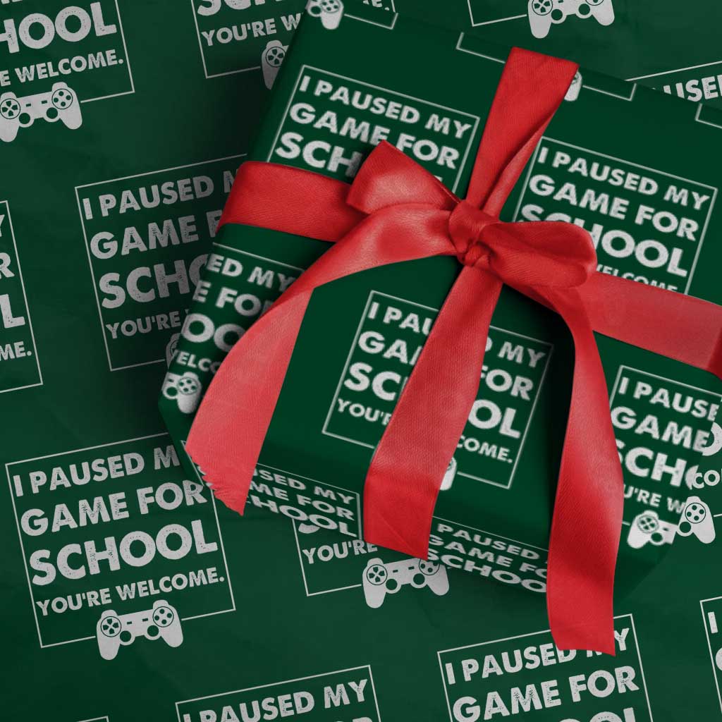 Funny Gamer Back to School Wrapping Paper Roll Funny Boys Video Gaming - Wonder Print Shop
