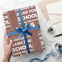 Funny Gamer Back to School Wrapping Paper Roll Funny Boys Video Gaming - Wonder Print Shop