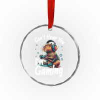 Funny Gamer Capybara Crystal Glass Ornament Can Not Hear You I Am Gaming - Wonder Print Shop