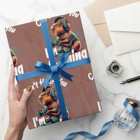 Funny Gamer Capybara Wrapping Paper Roll Can Not Hear You I Am Gaming - Wonder Print Shop