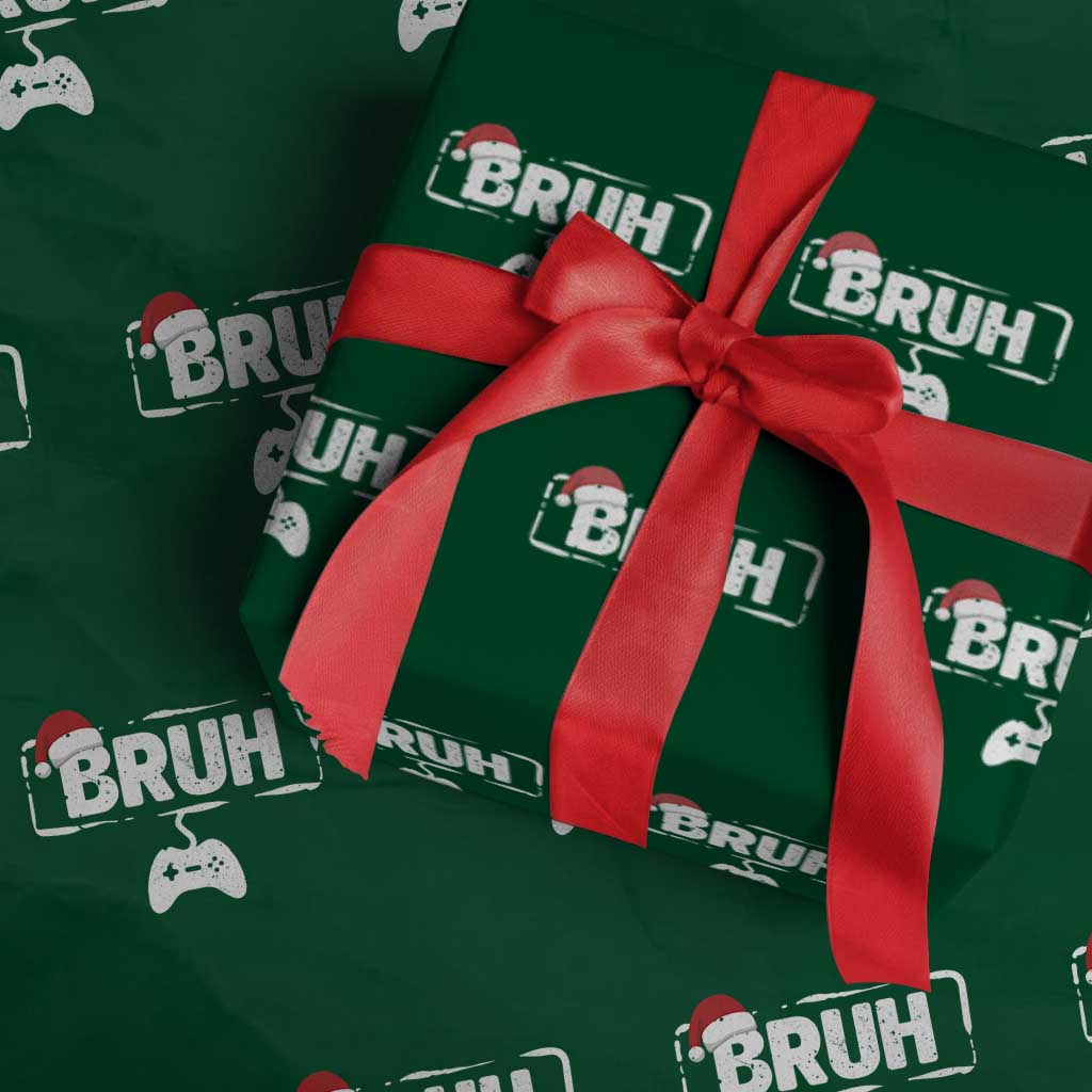 Funny Gaming Christmas Wrapping Paper Roll Gamer Bruh Video Game - Wonder Print Shop