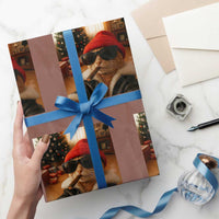 Funny Gangster Cats Xmas Wrapping Paper Roll Smoking Kitten Meme - Wonder Print Shop