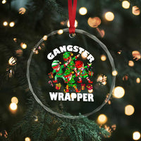 Funny Gangster Wrapper Crystal Glass Ornament Gangsta Elf Crew Presents TS11