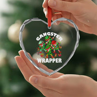 Funny Gangster Wrapper Heart Crystal Glass Ornament Gangsta Elf Crew Presents - Wonder Print Shop