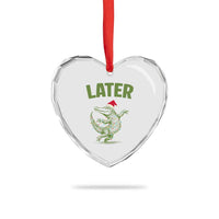 Funny Gator Sarcastic Christmas Heart Crystal Glass Ornament Later Alligator - Wonder Print Shop