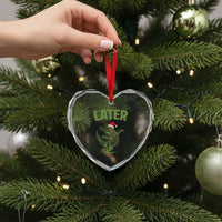 Funny Gator Sarcastic Christmas Heart Crystal Glass Ornament Later Alligator - Wonder Print Shop