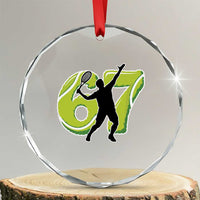 Funny Gen Z Alpha Gift Crystal Glass Ornament Six Seven Meme Tennis Lover - Wonder Print Shop