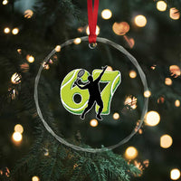 Funny Gen Z Alpha Gift Crystal Glass Ornament Six Seven Meme Tennis Lover - Wonder Print Shop