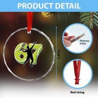 Funny Gen Z Alpha Gift Crystal Glass Ornament Six Seven Meme Tennis Lover - Wonder Print Shop