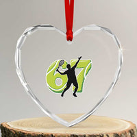 Funny Gen Z Alpha Gift Heart Crystal Glass Ornament Six Seven Meme Tennis Lover - Wonder Print Shop