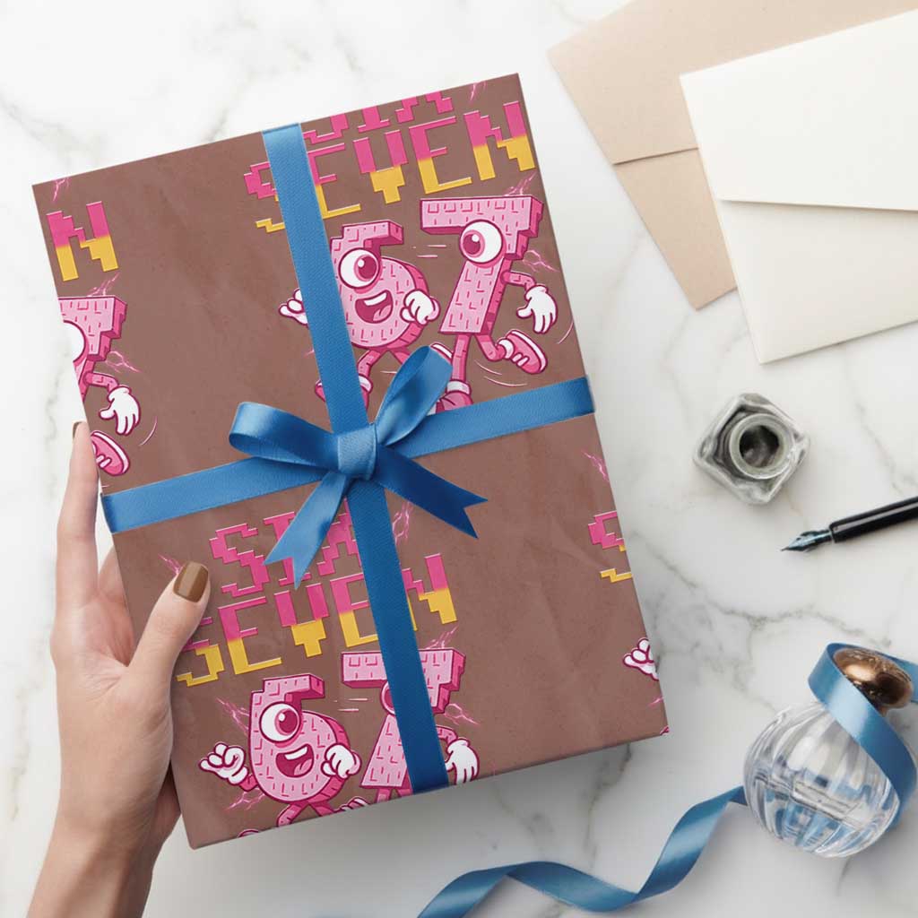 Funny Gen Z Alpha Gift Wrapping Paper Roll Six Seven Meme Soccer Lover