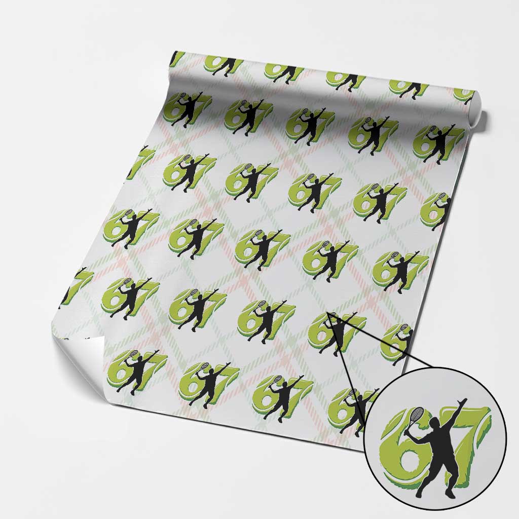 Funny Gen Z Alpha Gift Wrapping Paper Roll Six Seven Meme Tennis Lover - Wonder Print Shop